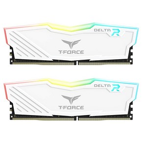 TEAMGROUP T-Foce 델타 RGB DDR4 64GB 2x32GB 3600 CL18 데스크탑 게이밍 메모리 모듈 RAM 화이트 TF4D464G3600HC18JDC01, 16GB(2x8GB)_화이트