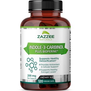 Zazzee High Absoption Indole-3-Cabinol (I3C) 20 Zazzee 고흡수 인돌-3-카비놀(I3C) 캡슐당 200 mg 비건 캡슐 120개, 1개, 120회분