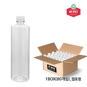 미르코리아 일자 페트병, 1000ml, 80개