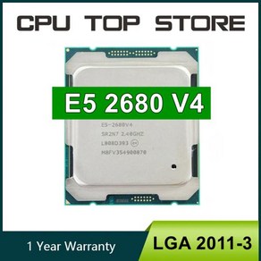 중고 XEON E5 2680 V4 CPU LGA 2011-3 프로세서 14 코어 2.40GHz SR2N7 x99 마더보드 CPU, 1) CPU