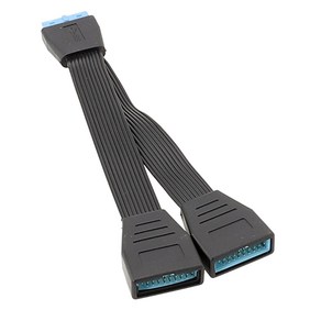 USB 3.0 19pin/20 핀 헤더 스플리터 USB 3.0 ~ 19 듀얼 포트 헤더 어댑터 소켓 스플리터, 1개