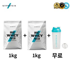 마이프로틴 임팩트 웨이 1kg + 1kg 단백질 보충제 가성비 세트 프로틴 맛선택 쉐이크, 2개, 초콜릿 스므스