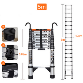 접이식 고리형 안테나 사다리 일자 H형 가정용 산업용 이동식 사다리, 고리형 5m H사다리, 1개