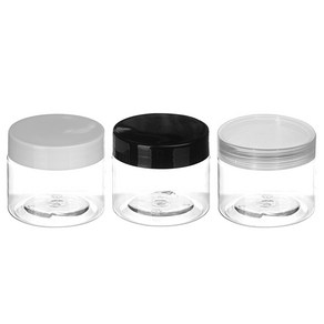[25개묶음판매] PET 크림용기 20g 30g 40g 50g 100g 150g 200g DIY 소분 용기 슬라임통, 50g 투명용기, 10개, 흰색캡
