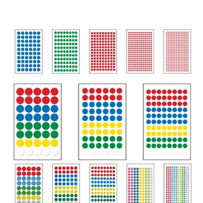 세모네모 원형 견출지 스티커 5색혼합 15종 모음, 원형 10-303-1 (5색혼합)