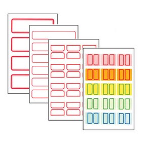 세모네모 일반형 견출지 스티커 30종 모음(선택구매), 10-111, 적색