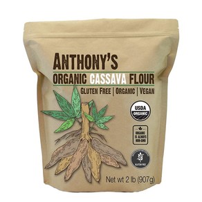Anthony's Oganic Cassava Flou 2 lb 오가닉 카사바 가루, 1개, 907g