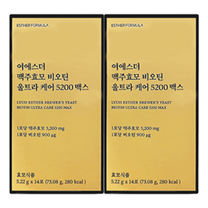 [LYUH ESTHER]맥주효모 비오틴 울트라 케어 5200 맥스 II 1박스 14포, 2개, 14정