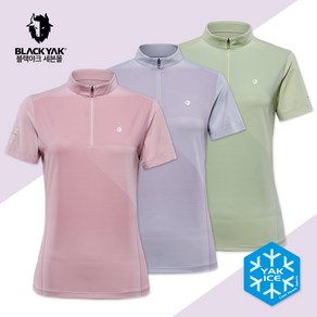 블랙야크 여성 여름 냉감 반팔 짚업 티셔츠 M엘드 아이스 집업 티 S 1BYTSM3514 흡한속건 기능성 일상복 등산복 상의