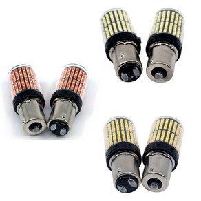 제품상세참조 LED 깜빡이 브레이크 방향지시 등 144발 램프 캔슬러 NO 부하매칭 싱글 더블 12V 24V, 12v용, 싱글타입, 옐로우, 1개