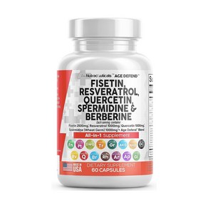 피세틴 퀘르세틴 레스베라트롤 60캡슐 / Clean Nutaceuticals Fisetin Quecetin Resveatol 60 caps, 1개, 60정