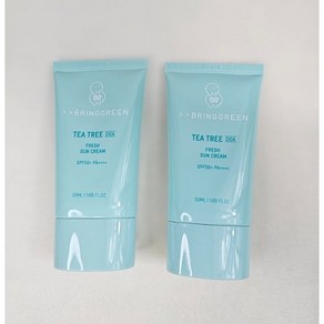 [본사정품] 1+ 1 브링그린 티트리 시카 프레시 선크림 50mL 자외선 햇빛 차단 차단제 피부 보호 진정 저자극 화이트닝 수분 보습 데일리 기초 화장품 베이스 선크림 썬크림, 1개, 100ml