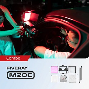 ZHIYUN FIVERAY RGB 20W 포켓 LED 비디오 조명 2500K-10000K 사진 필 램프 앱 제어, 1개