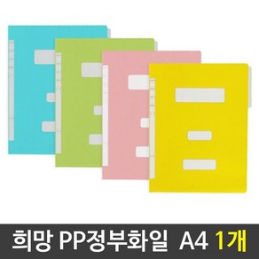 에코청운 PP 정부화일 A4, 노랑, 40개입