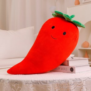 귀여운 과일 야채 쿠션 인형 당근 브로콜리 가지 고추 옥수수 완두콩 인형, 고추50cm, 1개