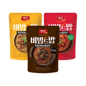 동원 양반 비빔드밥 포켓 파우치 짜장밥 매운참치 불고기 3종, 1세트, 750g