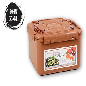 황토 진공 항아리 사각 누름독 7.4L 매실 오이지 김치 절임 반찬 이젠 누름통 밀폐, 1개