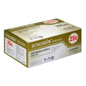 성심 일회용주사침(롱니들) 25G 50mm / 200개입, 본상품선택, 1개