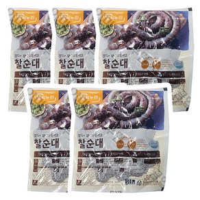CJ 헬씨누리 껍질이 얇아 부드러운 찰순대 슬라이스 1kg, 5개