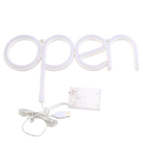 OPEN 네온사인 매장 영업중 led 인테리어 조명, A. 4색 배터리/USB