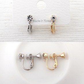 비즈아이 [9-506-12]논피어싱귀찌 나사형 알란4mm 15x14mm 1쌍(2개)