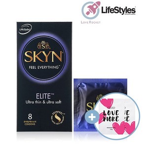 안셀 라이프스타일 skyn 스킨 엘리트 신소재 폴리이소프렌 콘돔 (8P)+러브모아 젤 (2p), 1개