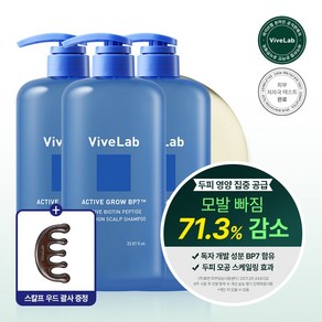 바이브랩 대용량1L 액티브 비오틴 펩타이드 솔루션 스칼프 샴푸 비오틴 탈모 샴푸, 1000ml, 3개