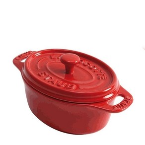 staub [ 11cm ] Ceamic Cocotte Oval 40511-086 스토우브 미니 코콧 타원형 체리 내열, 1개