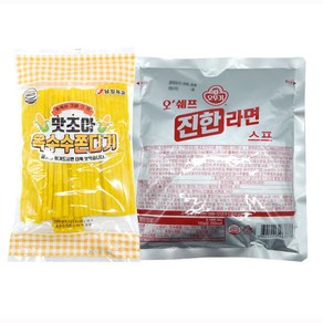 맛조아 연필형 옥수수 쫀드기 500g 오뚜기진한라면스프285g, 1개