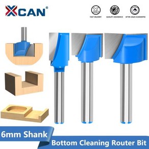 XCAN 1pc 28mm 목재 트리머 바닥 청소 조각 비트 6mm 생크 CNC 밀링 커터 목재 라우터 비트, 1개