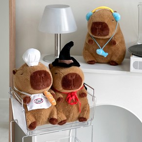 [왕귀여움] 루시아이 할로윈 코스튬 카피바라 인형, 1개, 제빵사 카피바라, 30cm