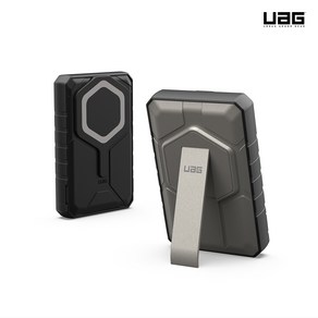 UAG 러기드 맥세이프 킥스탠드 유무선 보조배터리 10 000 mAh, 티타늄블랙