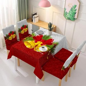 크리스마스 테이블보 의자 커버 트리 테이블 사각형 천 메리 파티 장식 1PC, [13] 1PC chai cove, 1개
