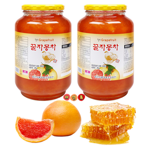 자연톡 고흥 웰빙 꿀 자몽차 과일 청 액상차, 1세트, 2개입, 2kg