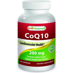 Best Natuals Best Natuals Coq10 Coenzyme Q10 200 Mg Capsule 120Count, 1개