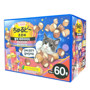 코스트코 이나바 츄르비 참치 버라이어티 10g x 60봉 고양이 간식, 1개, 600g