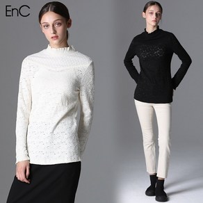 ENC [EnC] 로즈 시스루 블라우스