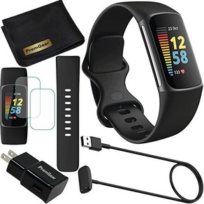 Fitbit Chage 5 핏빗 차지 5 어드밴스드 피트니스 앤 헬스 트랙커 블랙 세트