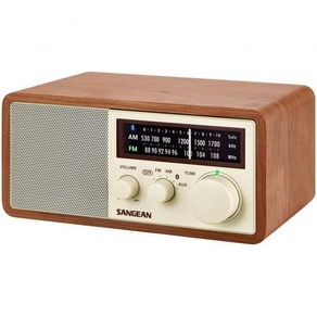 산진 라디오 WR-16 AM/FM 블루투스 나무 캐비닛