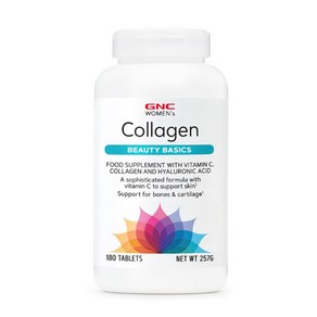 GNC 여성용 콜라겐 180정 (캐플렛) Womens Collagen 180cts 비타민 C 히알루론산 함유, 단품, 1개