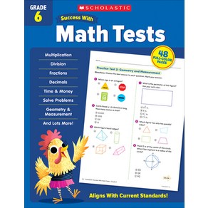 (영문도서) Scholastic Success with Math Tests Gade 6 Papeback, Scholastic Teaching Resouces, English, 9781338798470