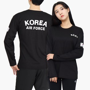 쿨드라이 공군 ROKAF 로카프티 긴팔티 검정 티셔츠