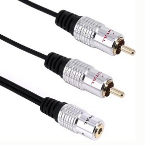 Coms 스테레오 RCA 케이블 젠더 Y형 3.5 F RCA Mx2 25cm