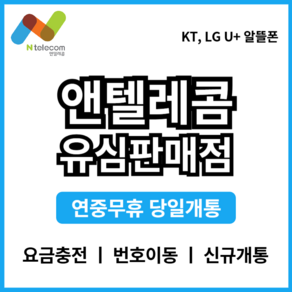 앤텔레콤 선불폰 후불폰 알뜰폰 kt lg 공식 정품 선불유심