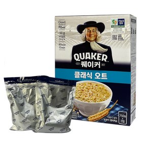 퀘이커 클래식 오트밀 1.5kg (750g x 2개입) (유통기한 25년 4월) 대용량 귀리 씨리얼 코스트코, 2개