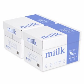 한국제지 밀크 A4 용지 75g 2박스(4000매)/복사용지/MIILK