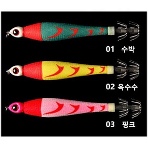 나우바이트 한치 이카메탈, 30호 3색(수박, 옥수수 핑크) 1세트, 3개, 113g