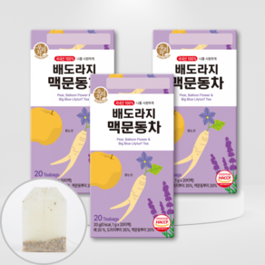 우리차 송원식품 배도라지 맥문동차 티백, 3개, 20개입, 1g