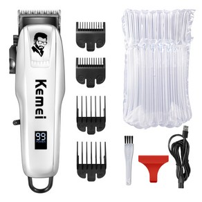 Kemei Pg809A 조정 가능한 강력한 머리 깎기 이발사 전기 머리 트리머 남성용 전문 무선 Htte LED 디스플레이, 1) No Box