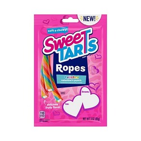 스윗타르트 SweeTARTS Ropes 발렌타인’s 데이 캔디 트위스티드 레인보우 발렌타인's 펀치 츄이 타르트 발렌타인’s 데이 캔디 싱글 팩 3 oz, 1개, 85g